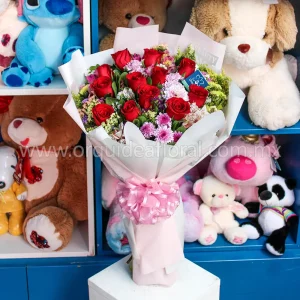 12 Rosas Rojas Deluxe