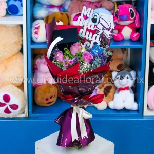 3 Rosas Moradas Deluxe (Graduación)