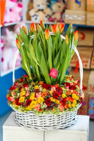 Canasta de Tulipanes Premium Jumbo