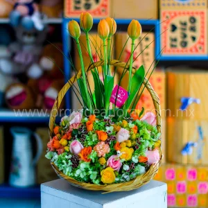Canasta de Tulipanes Premium Mediana