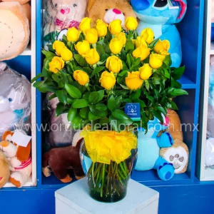Jarrón de 25 Rosas Amarillas