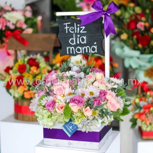 Pizarrón Rustico Rosas Lila Mix (Graduación)